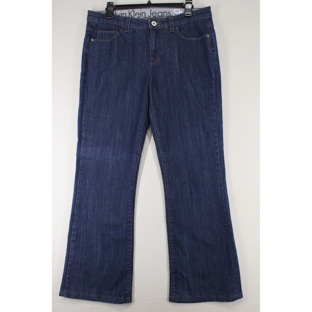 Calvin Klein Jeans Bootcut Womens 34x28 Dark Wash Cotton Blend Stretch Minimal